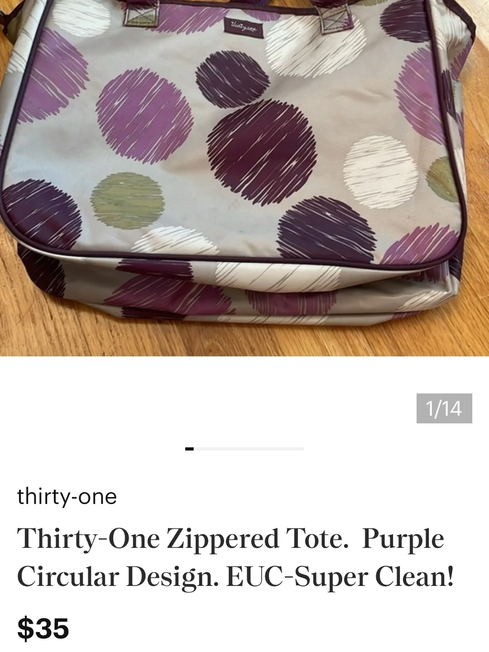 Thirty-One True Beauty Bag in Sketchy Dot Print Travel/MakeUp/Hair Accs - EUC
